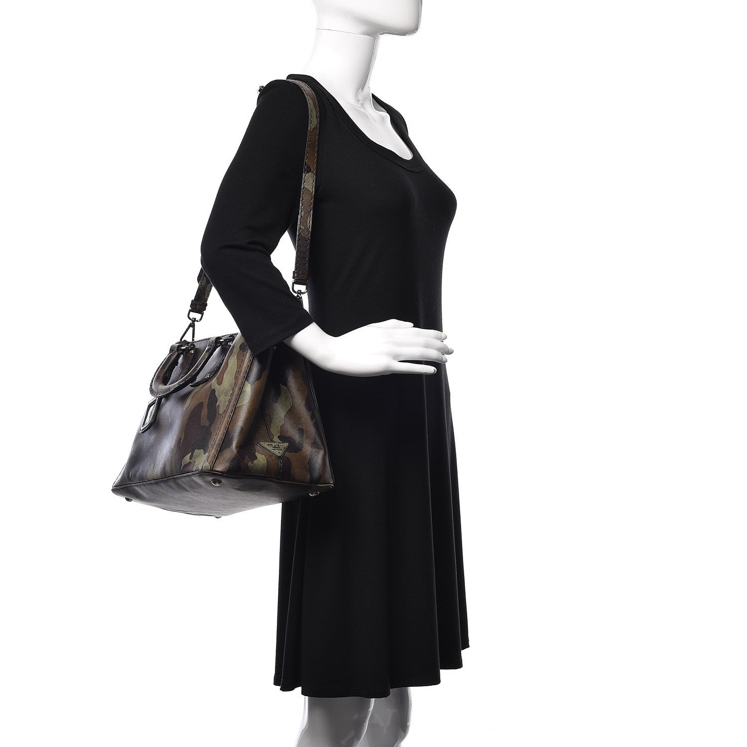 Prada Saffiano Camouflage Military Tote Mimetico 2 of 18