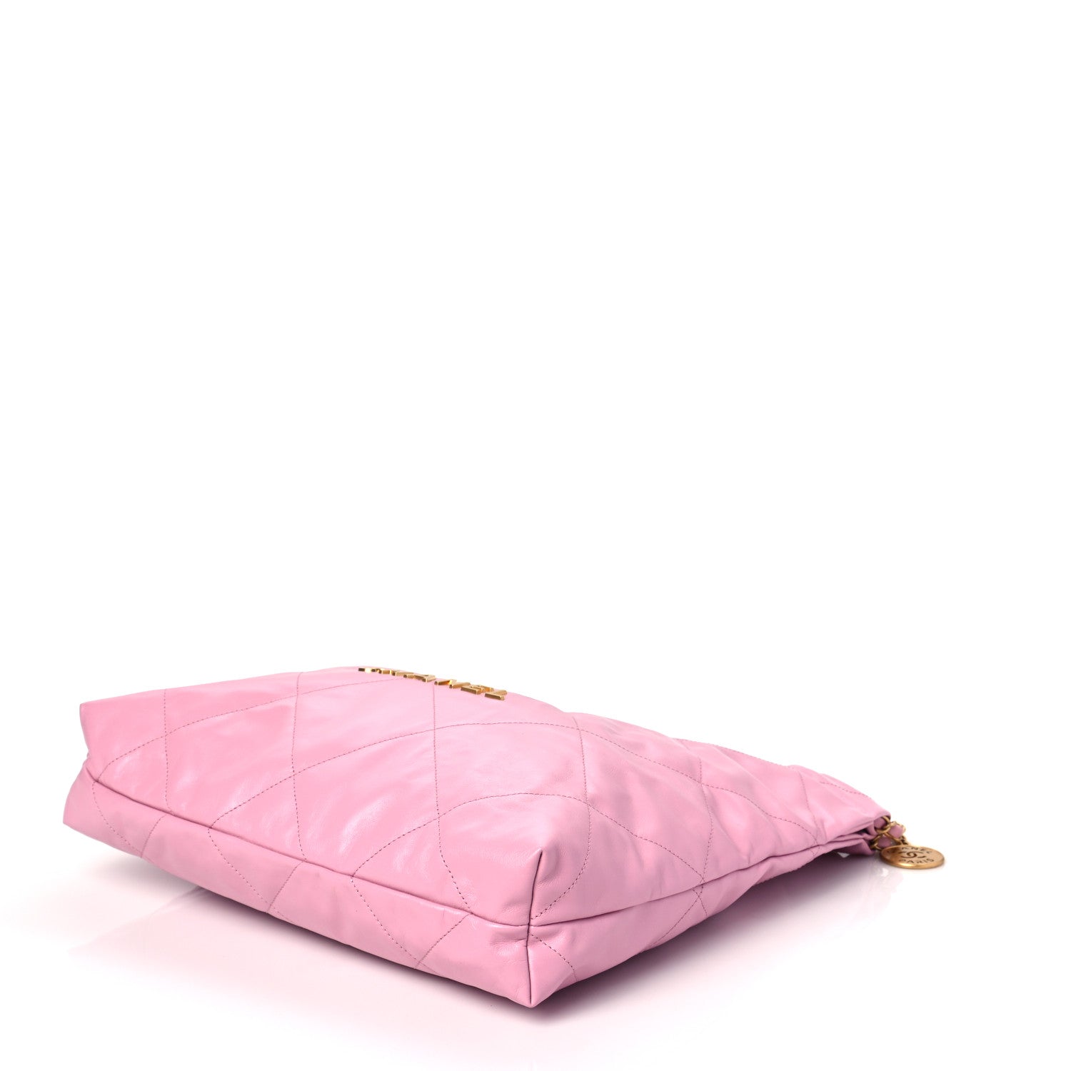 Chanel Shiny Calfskin Quilted Chanel 22 Drawstring Bag Pink 6 of 9
