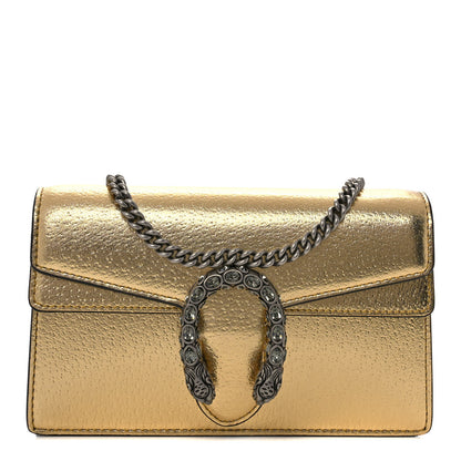 Gucci Metallic Calfskin Super Mini Dionysus Shoulder Bag Gold 1 of 9