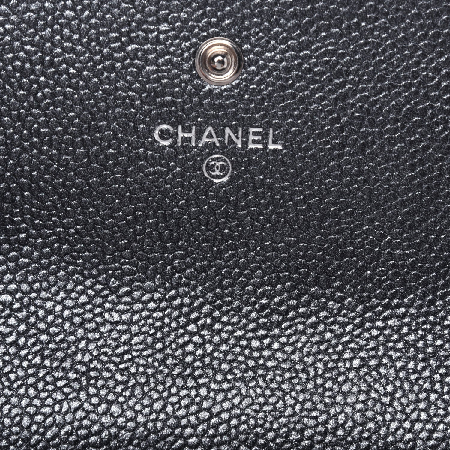 Chanel Metallic Caviar Quilted Large Flap Wallet Charcoal 6 of 18