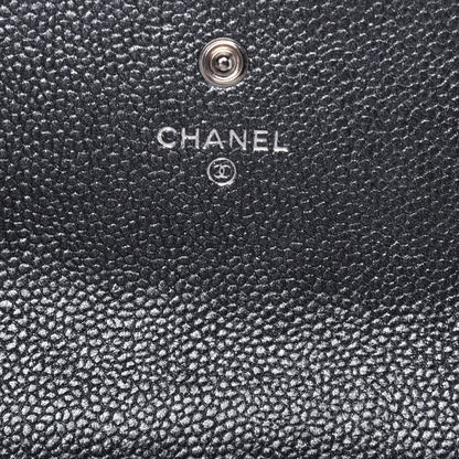 Chanel Metallic Caviar Quilted Large Flap Wallet Charcoal 6 of 18