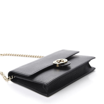 Gucci Dollar Calfskin Interlocking G Chain Wallet Black 4 of 11