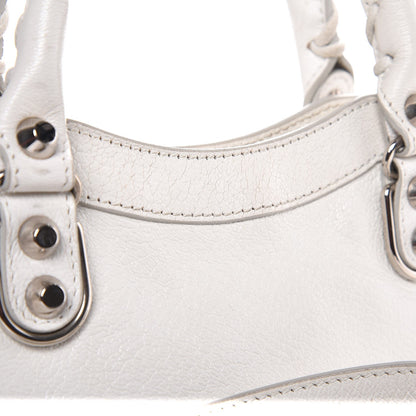 Balenciaga Chevre Silver Metallic Edge Hardware Mini City White 9 of 13