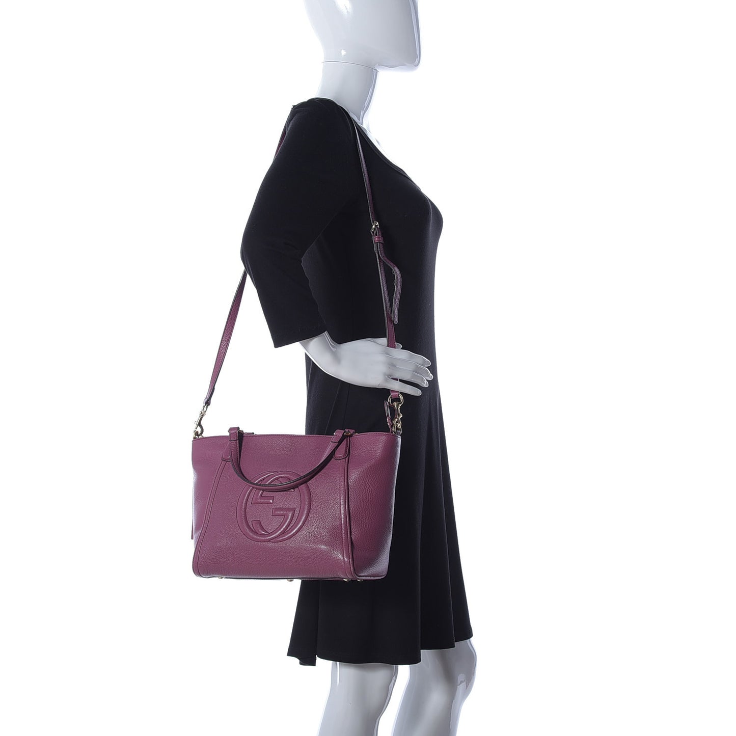Pebbled Calfskin Small Soho Top Handle Bag Peonia Flower