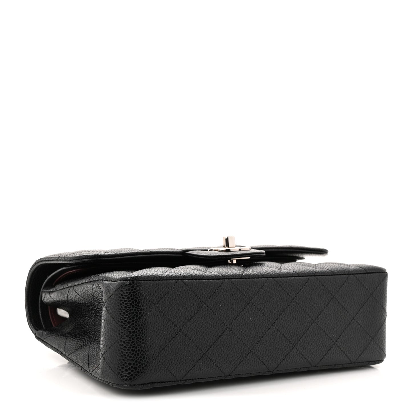 Caviar Quilted Small Double Flap Black