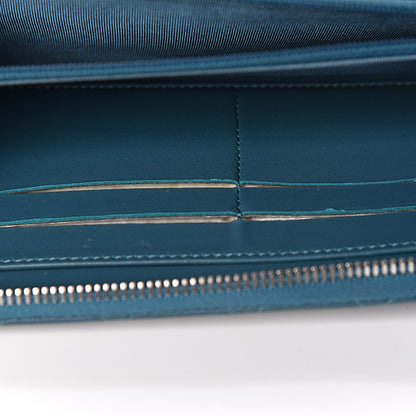 Chanel Lambskin Quilted Large Gusset Zip Around Wallet Turquoise 11 of 15