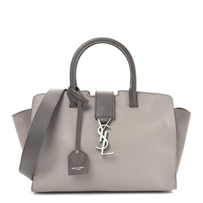 Saint Laurent Calfskin Suede Baby Monogram Downtown Cabas Grey 1 of 10