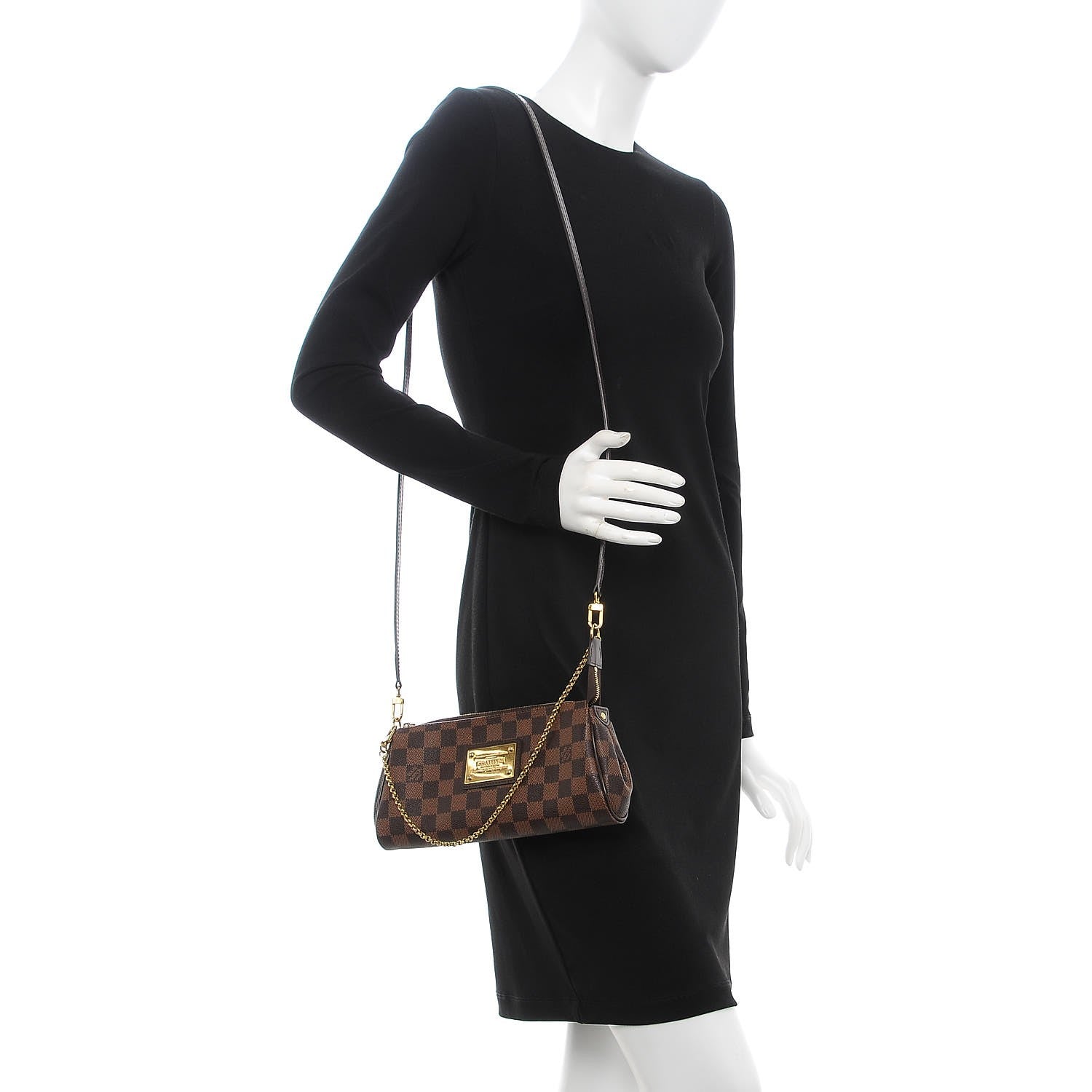 Louis Vuitton Damier Ebene Eva Clutch 2 of 7