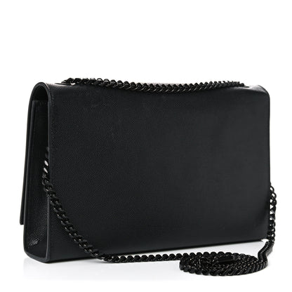 Saint Laurent Grain De Poudre Medium Classic Monogram Kate Satchel Black 3 of 13