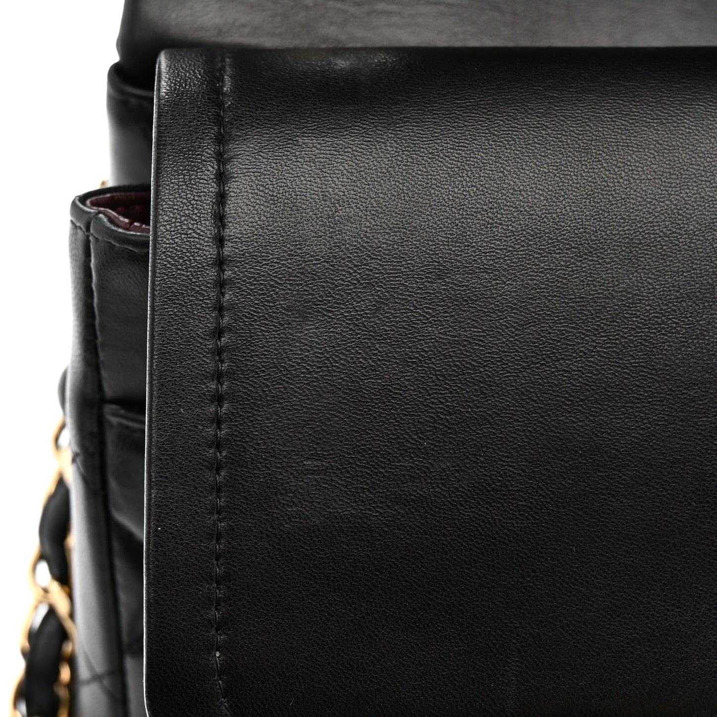Lambskin Quilted Jumbo Double Flap Black