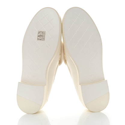 Chanel Lambskin Quilted CC Turnlock Loafers 37.5 White 5 of 9