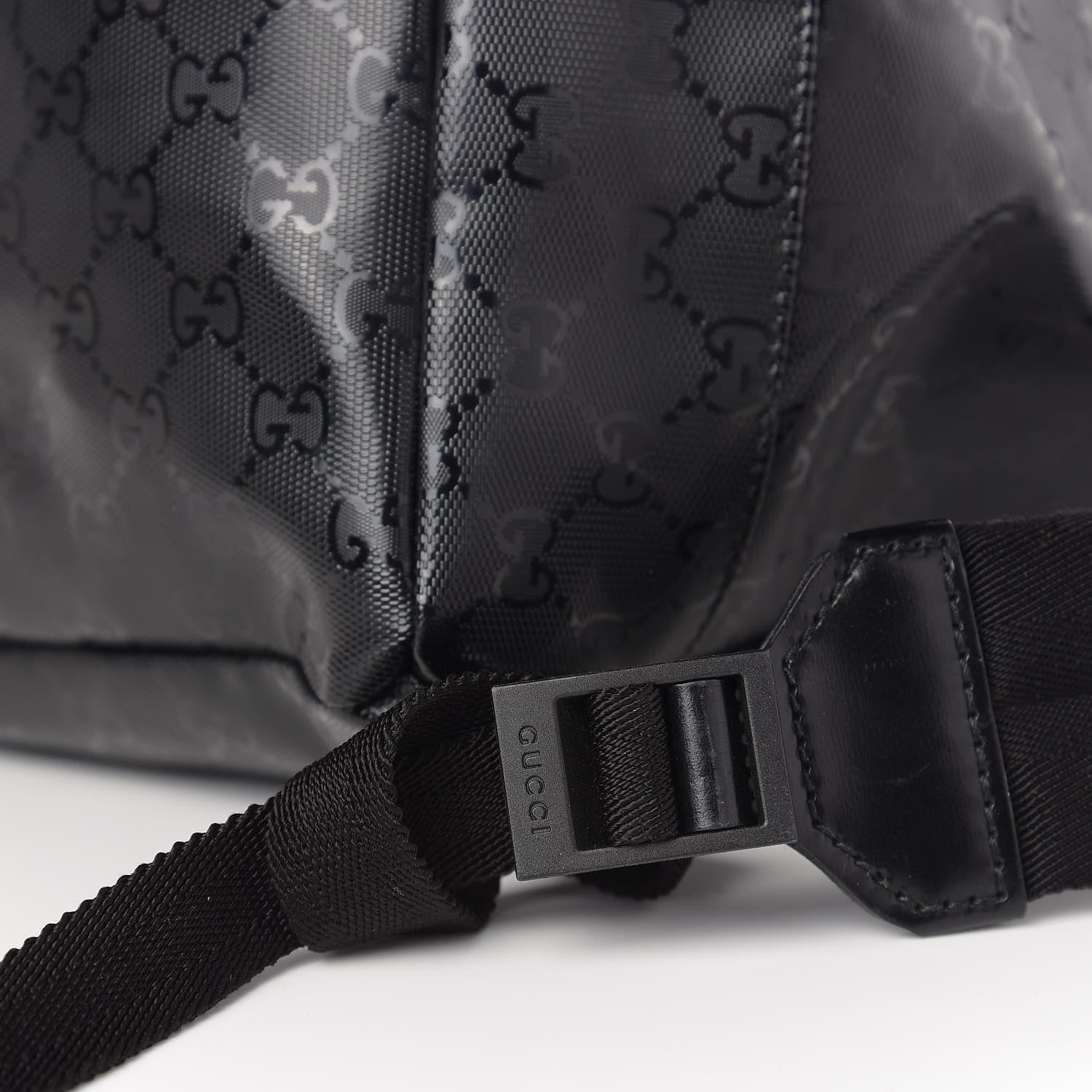 Gucci Imprime Monogram Large Interlocking G Double Buckle Backpack Black 11 of 14