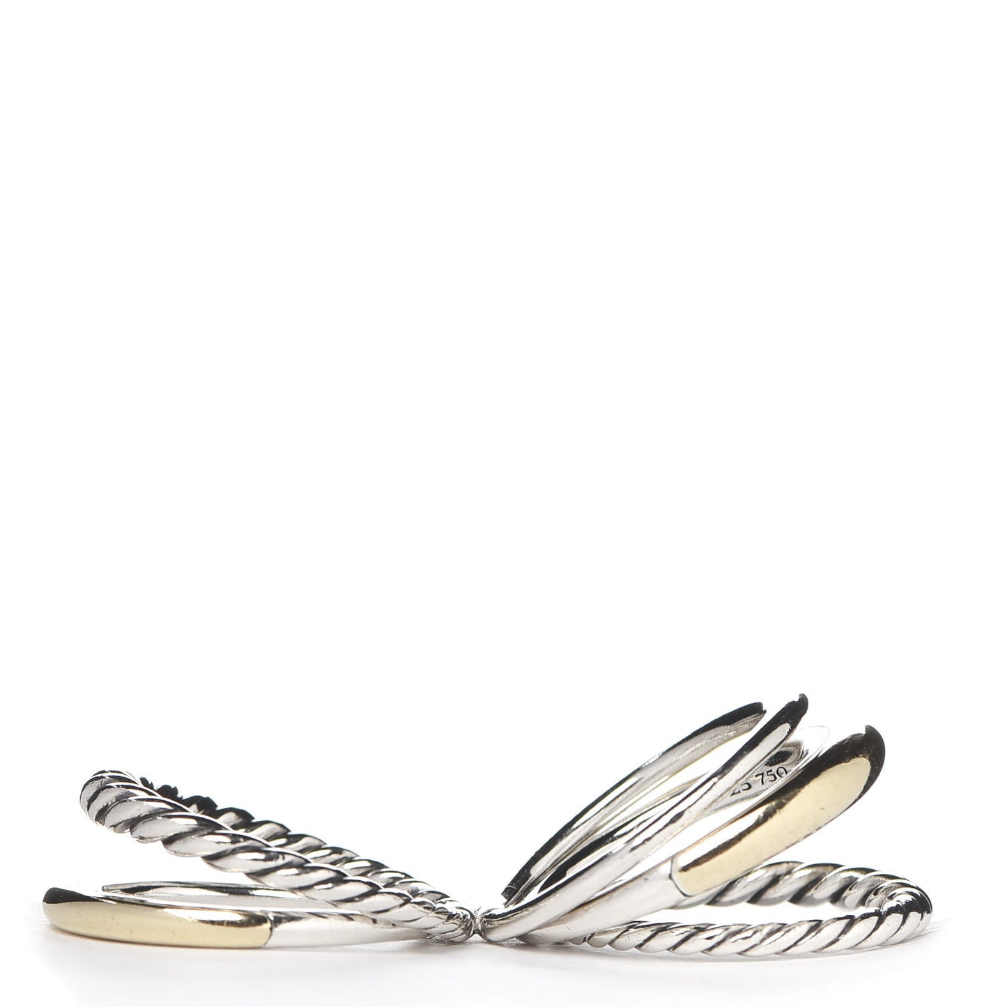 Sterling Silver 18K Yellow Gold Wide Pure Form Ring 55 7.25