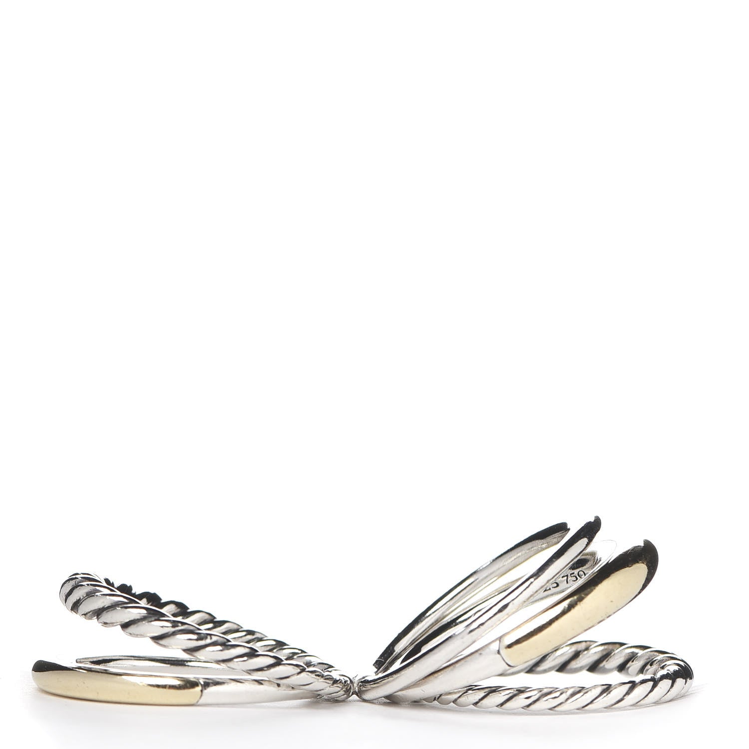David Yurman Sterling Silver 18K Yellow Gold Wide Pure Form Ring 55 7.25 4 of 5