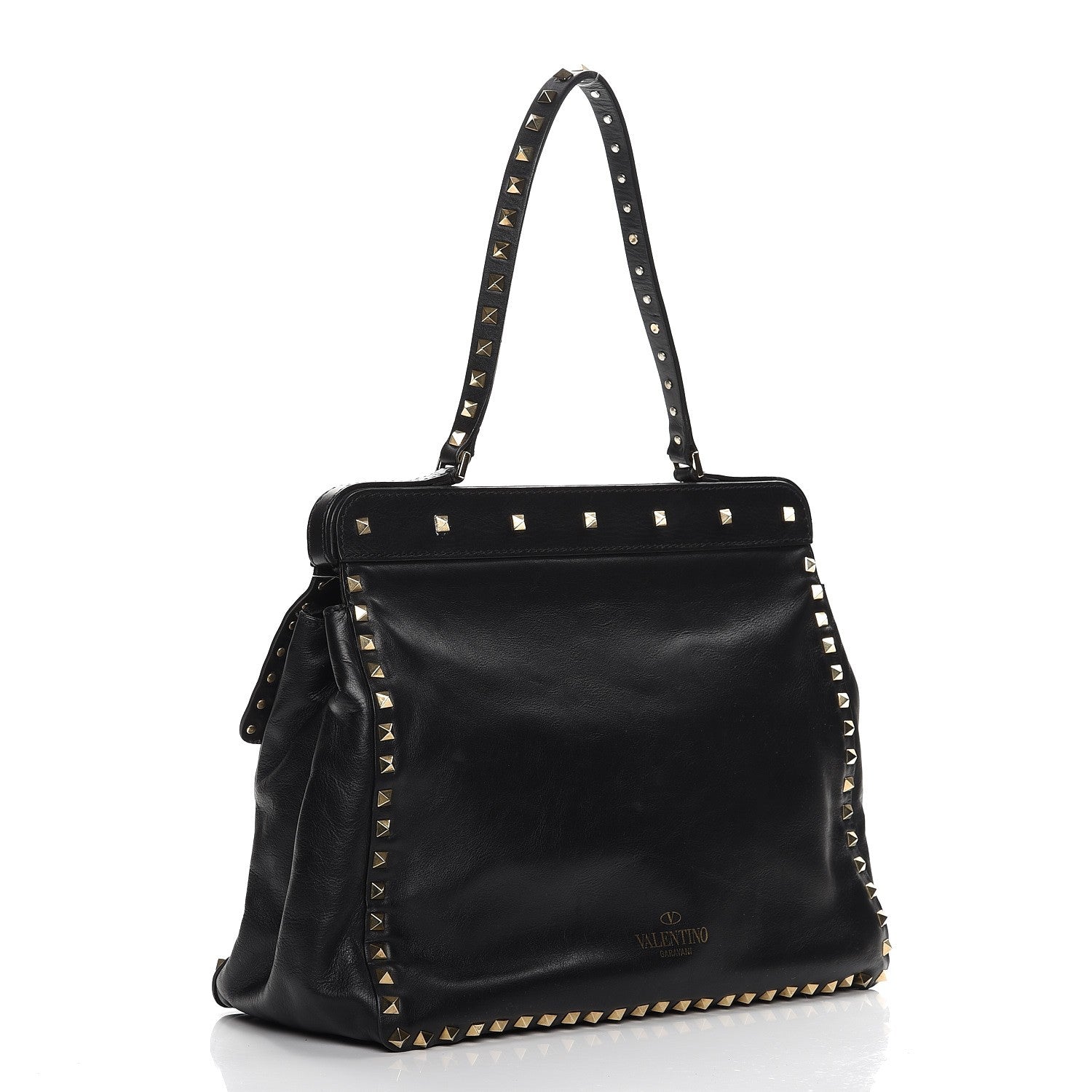 Valentino Garavani Nappa Rockstud Frame Handle Bag Black 3 of 12