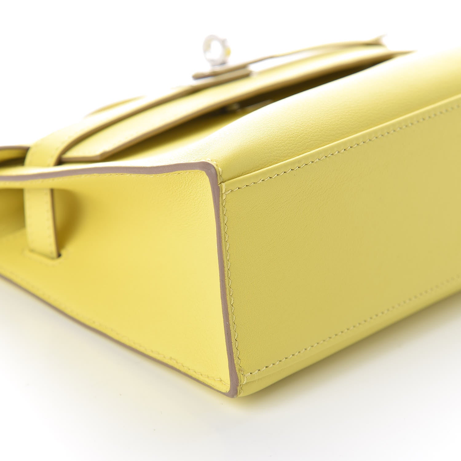 Hermes Swift Kelly Pochette Clutch Lime 18 of 19
