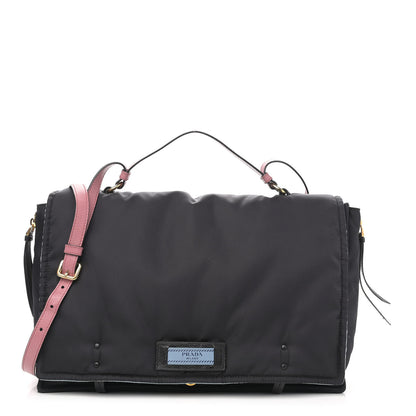 Prada Tessuto Nylon Etiquette Flap Black 1 of 14