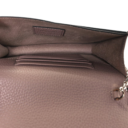 Valentino Garavani Pebbled Calfskin Rockstud Envelope Wallet on Chain Poudre 5 of 8