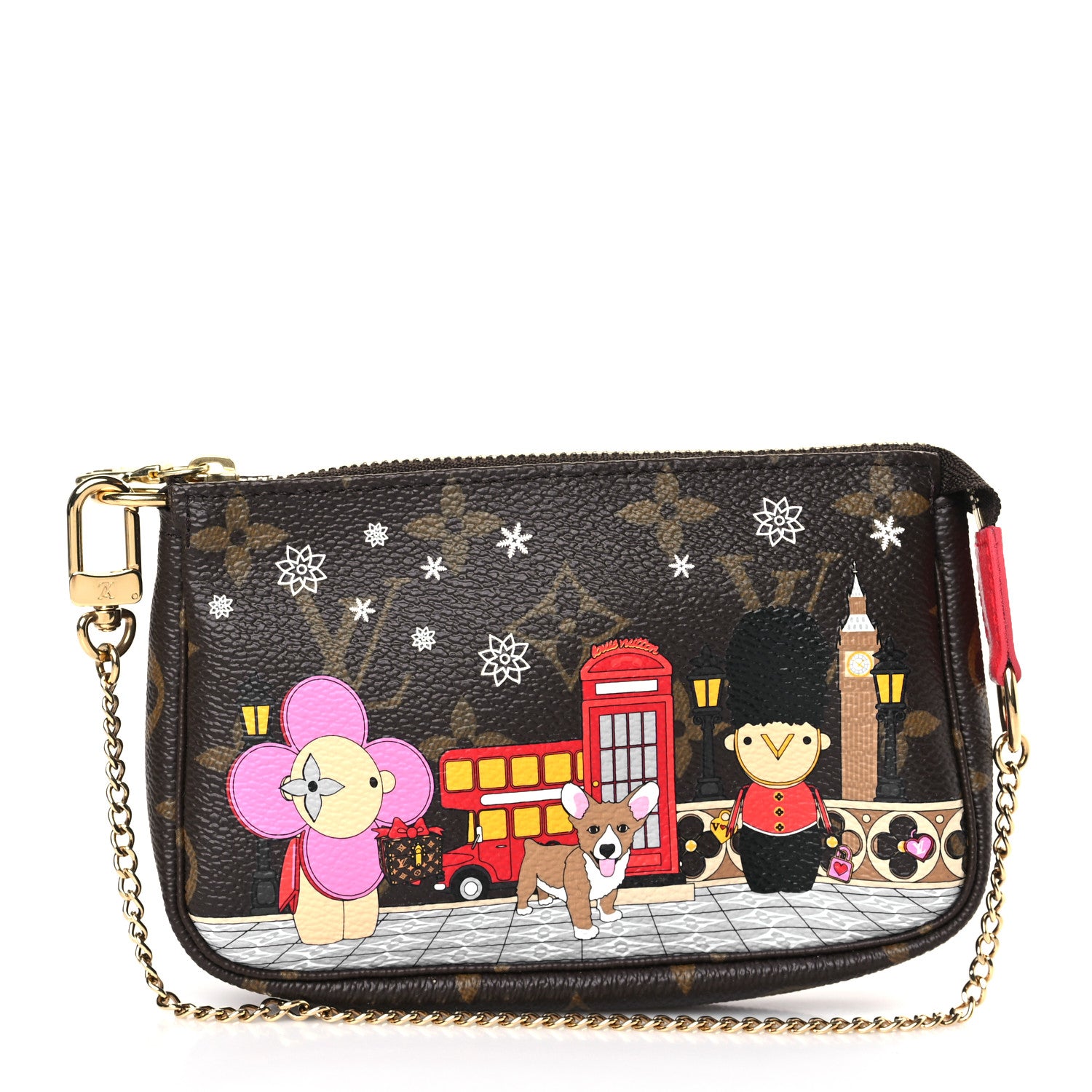 Louis Vuitton Monogram 2021 Christmas Animation London Mini Pochette Accessories Red 1 of 8