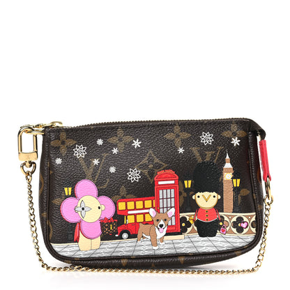 Louis Vuitton Monogram 2021 Christmas Animation London Mini Pochette Accessories Red 1 of 8