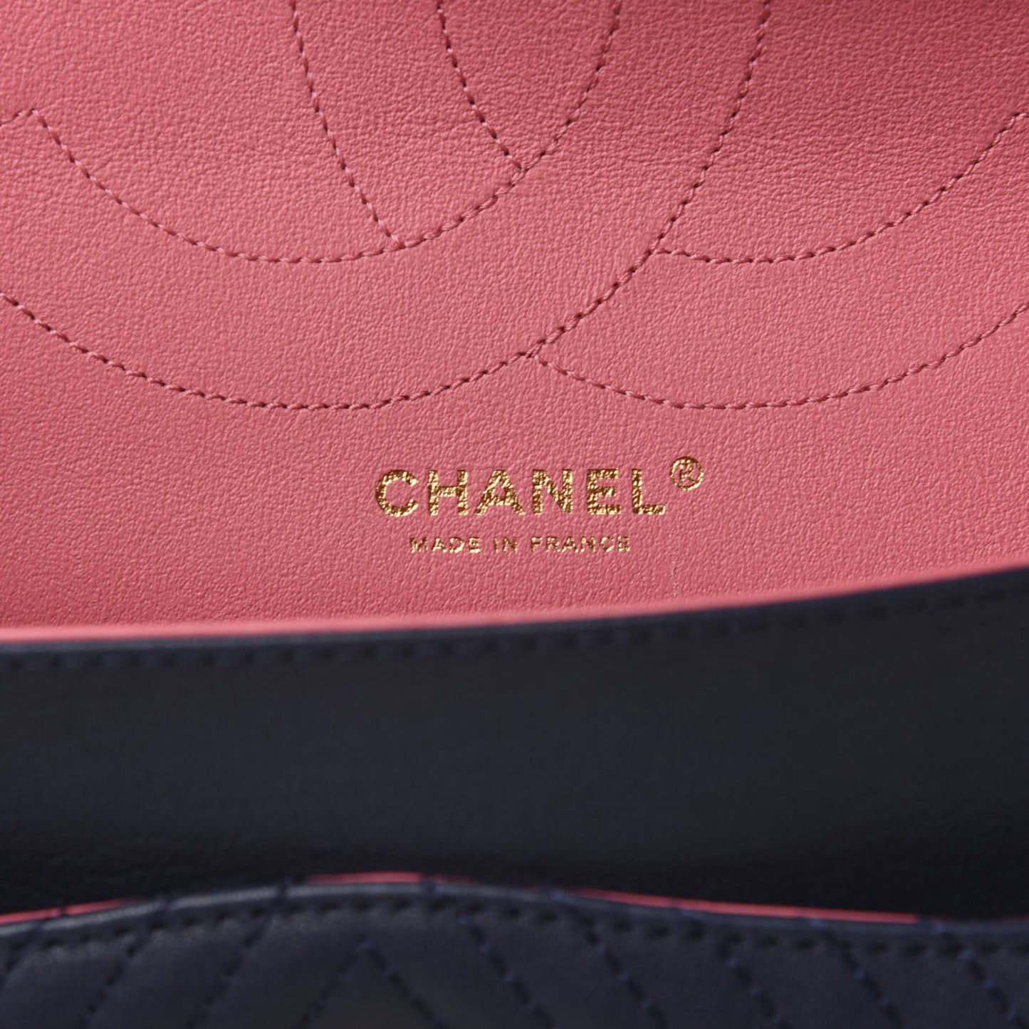 Sheepskin Chevron Quilted 2.55 Reissue 227 Flap Navy Blue