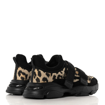 Christian Dior Technical Fabric Nylon Leopard Print Womens D-Wander Sneakers 38.5 Black 4 of 8