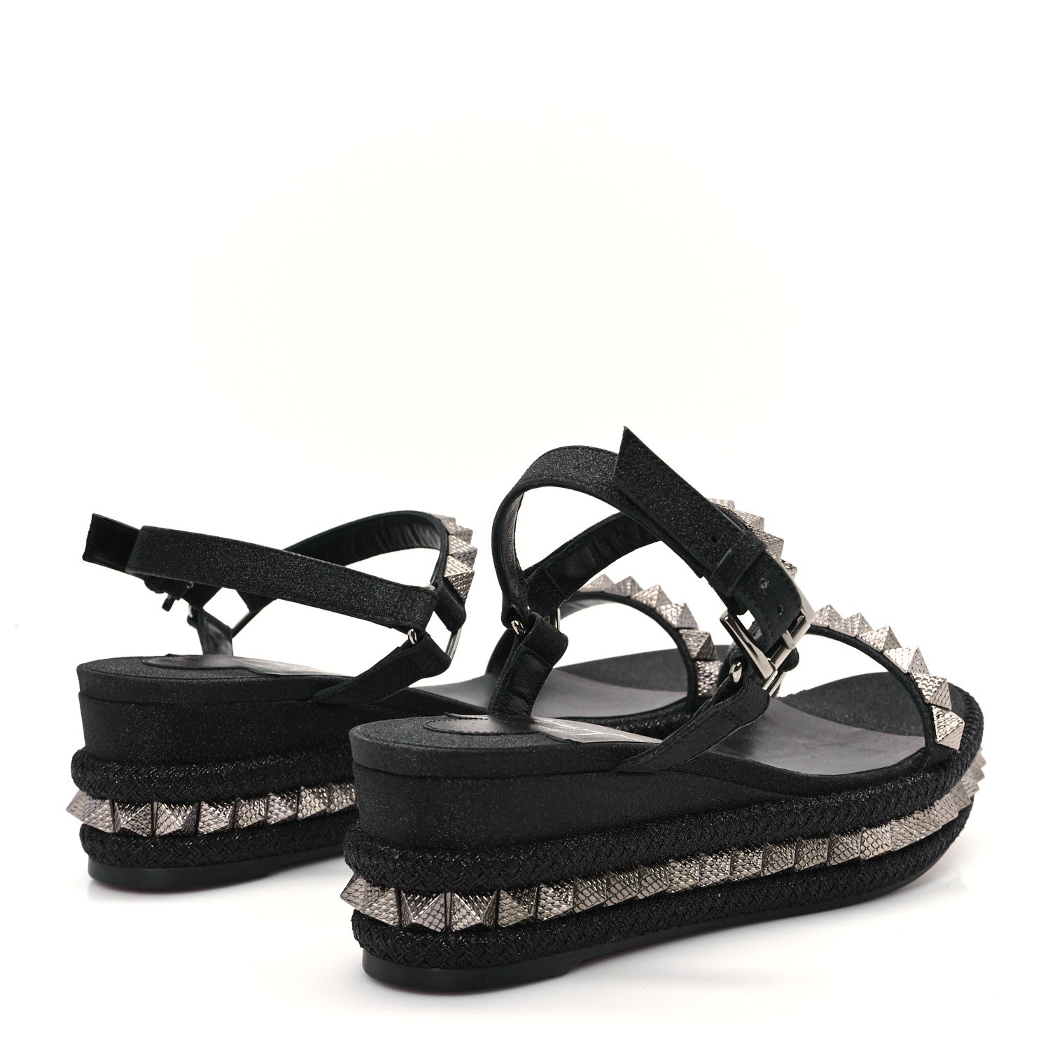 Christian Louboutin Nappa Mica Pyraclou 60 Platform Sandals 38 Version Black 5 of 8