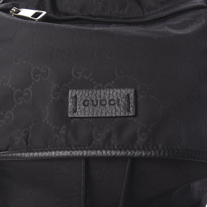 Gucci Nylon Monogram Medium Light Double Buckle Backpack Black 9 of 9