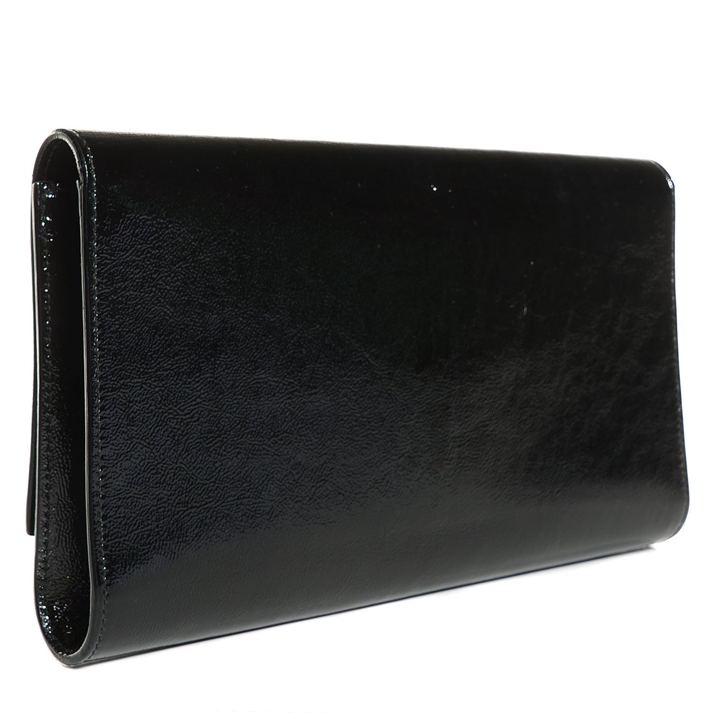 Textured Patent Monogram Large Belle De Jour Clutch Black