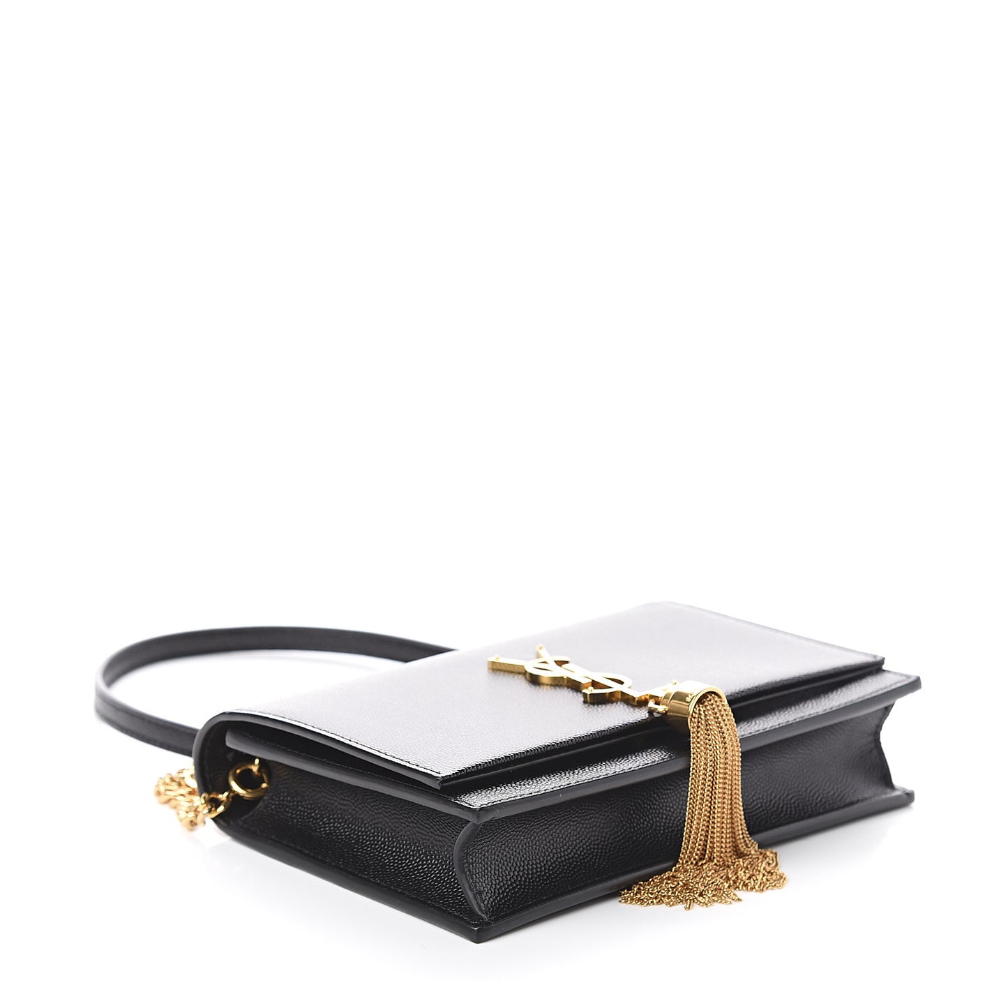 Grain De Poudre Classic Monogram Kate Tassel Chain Wallet Black