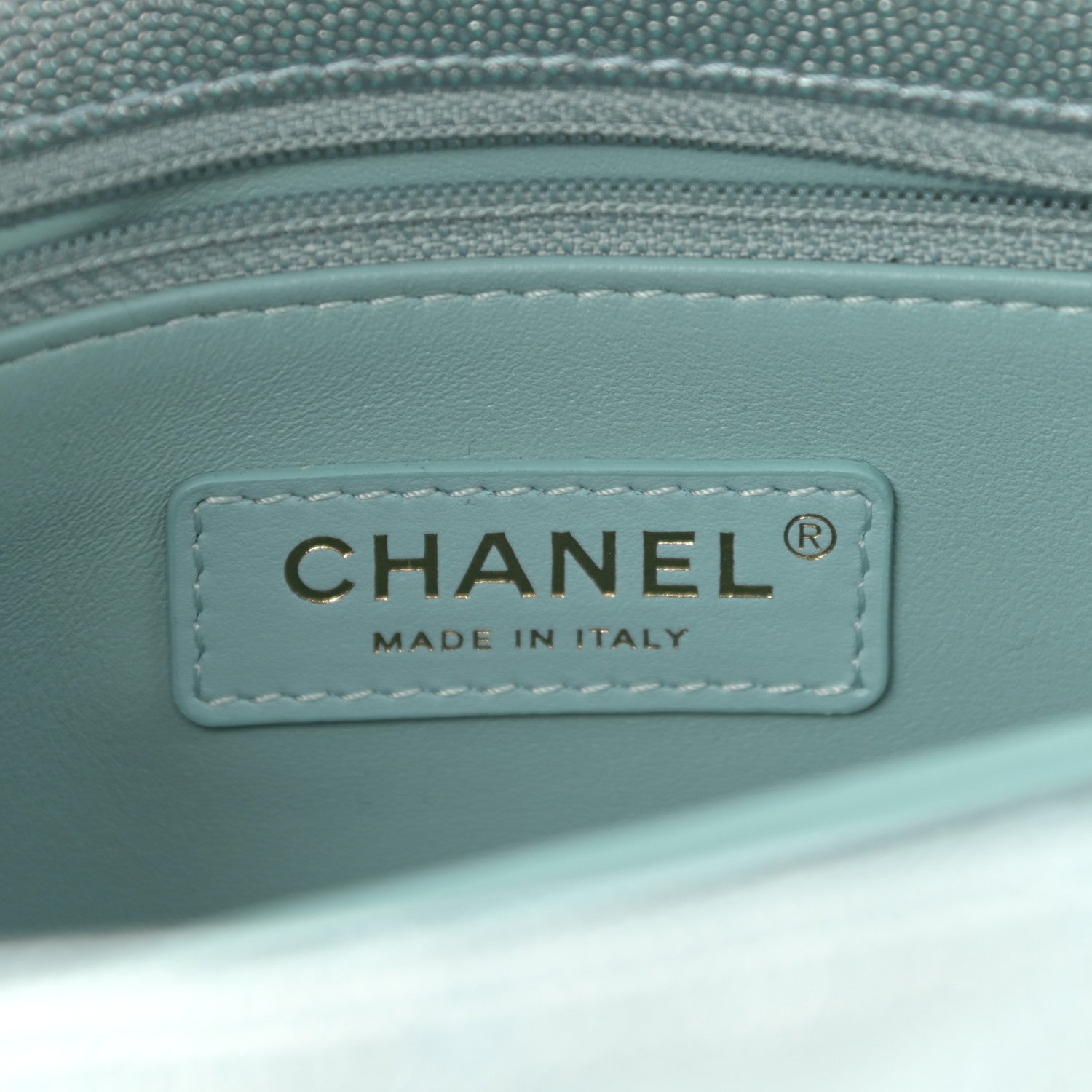 Chanel Metallic Caviar Quilted Mini Coco Handle Flap Light Blue 6 of 10