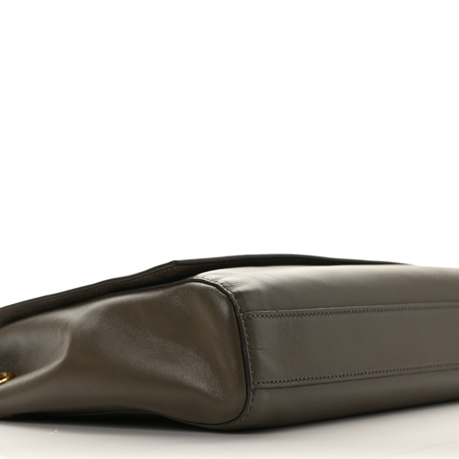 Saint Laurent Smooth Calfskin Suede Medium Reversible Monogram Kate Satchel Olive 7 of 8