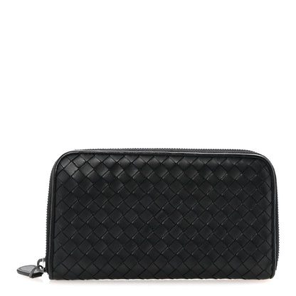 Bottega Veneta Nappa Intrecciato Zip Around Wallet Black 1 of 7