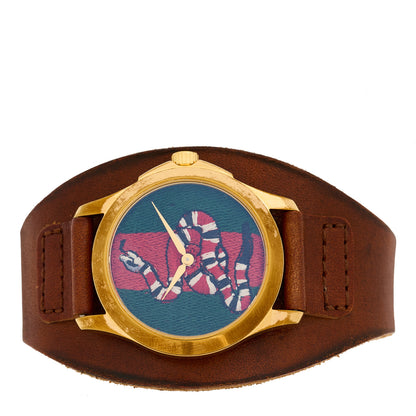 Gucci Stainless Steel Calfskin 38mm Le Marche Des Merveilles Snake Quartz Watch 2 of 4