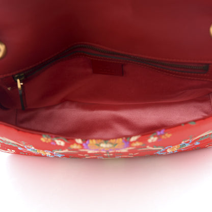 Gucci Jacquard Matelasse Floral Medium GG Marmont Shoulder Bag Red 4 of 8