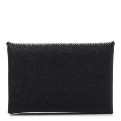 Hermes Epsom Calvi Card Case Black 1 of 10