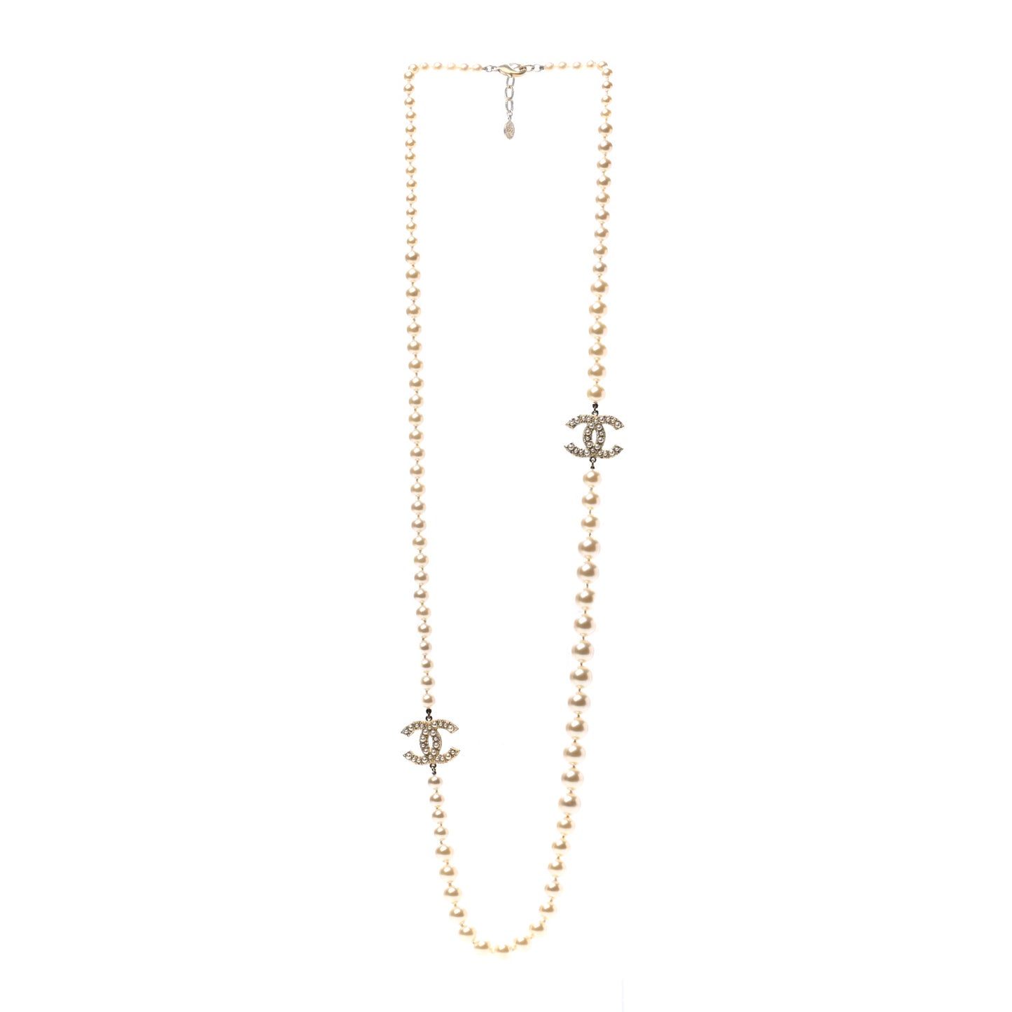 Pearl CC 100th Anniversary Necklace Light Gold