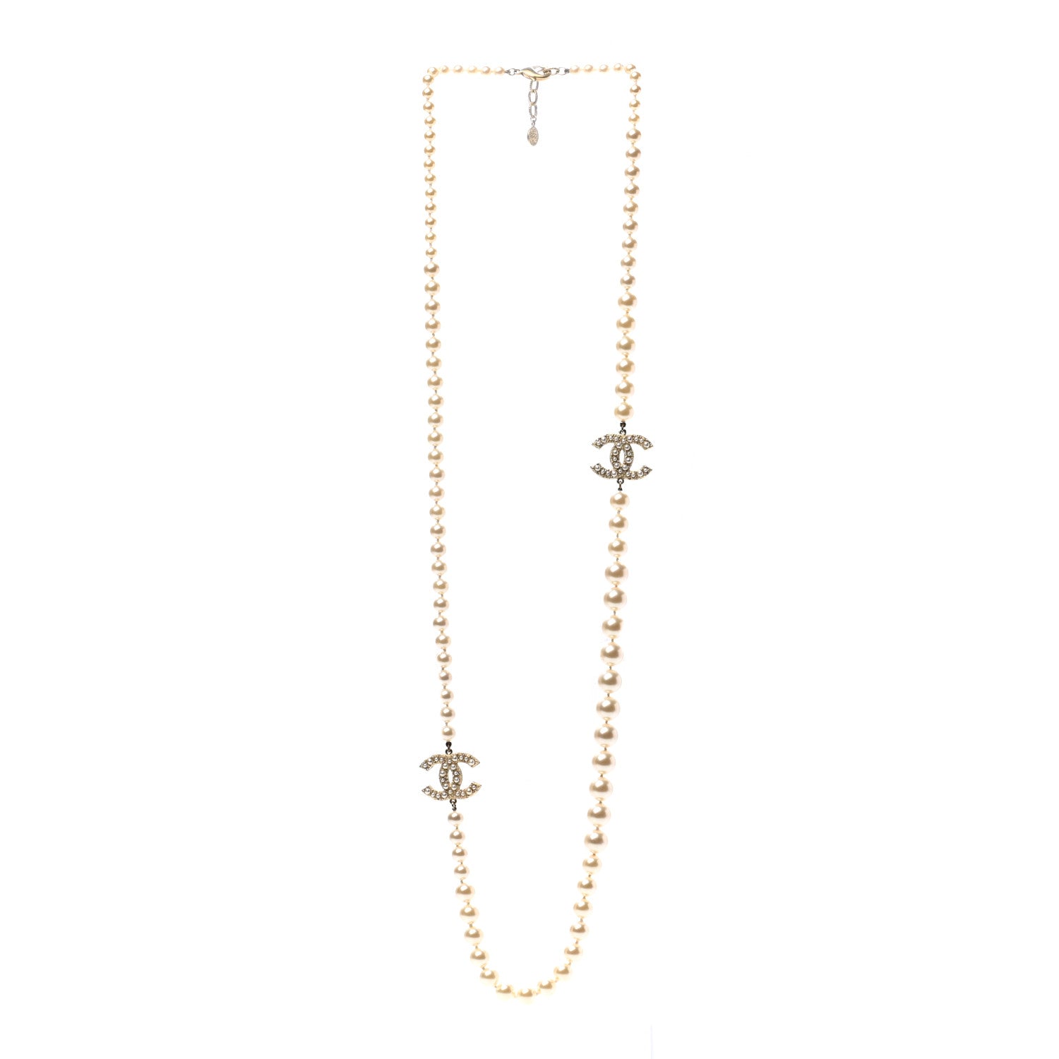 Chanel Pearl CC 100th Anniversary Necklace Light Gold 3 of 6