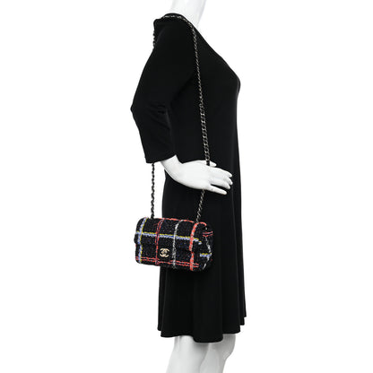 Chanel Tweed Quilted Mini Rectangular Flap Black Multicolor 2 of 10