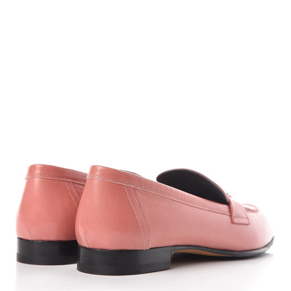 Hermes Goatskin Paris Loafers 38.5 Rouge Blush 4 of 11