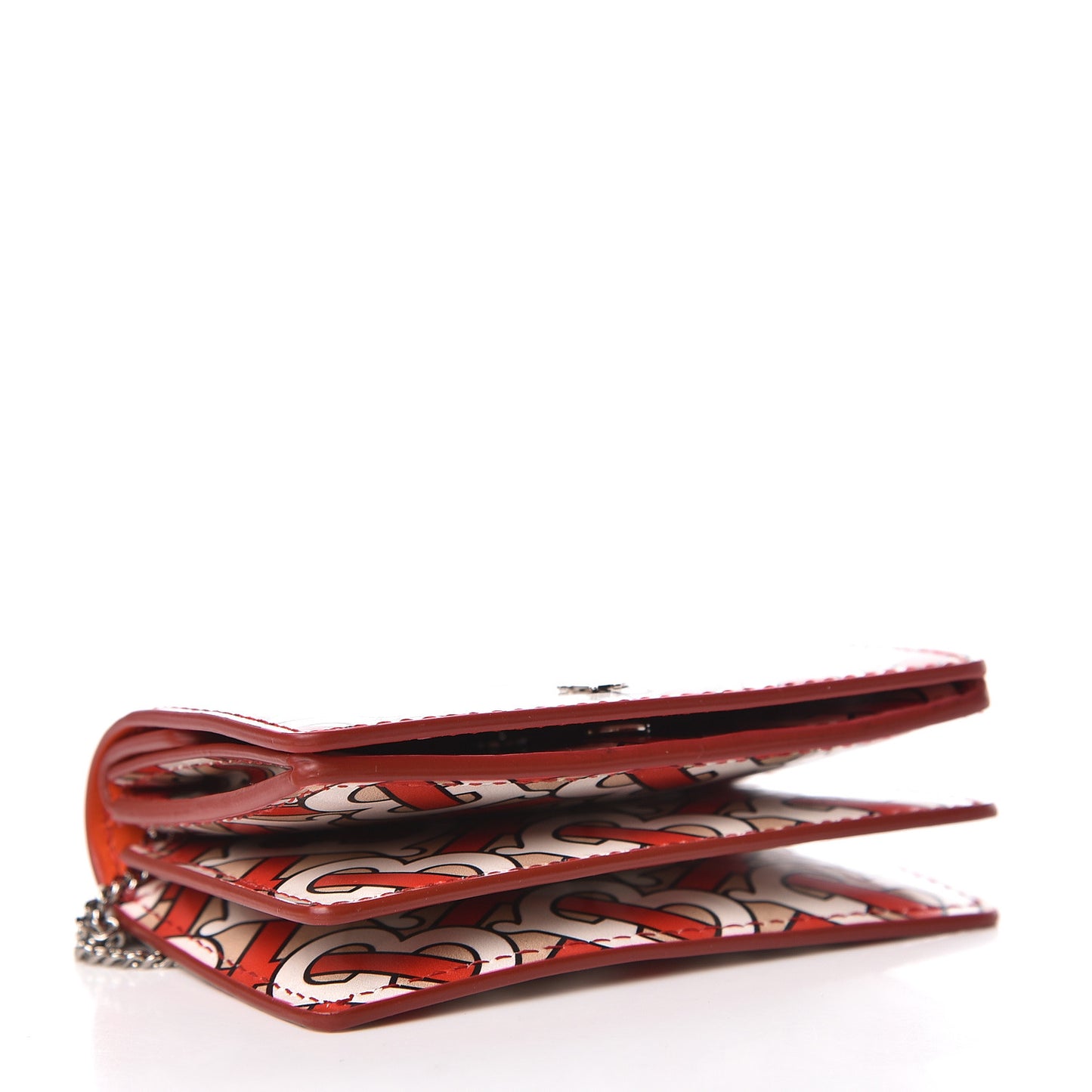 Calfskin Monogram Jessie Chain Card Case Vermillion