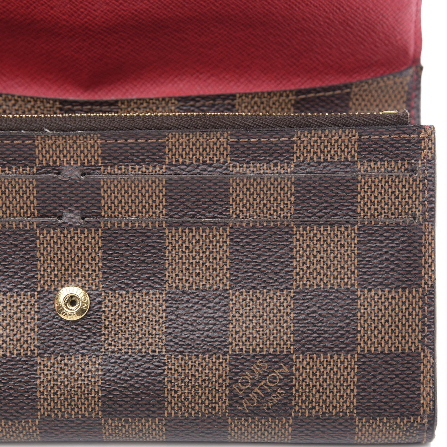 Damier Ebene Emilie Wallet Red