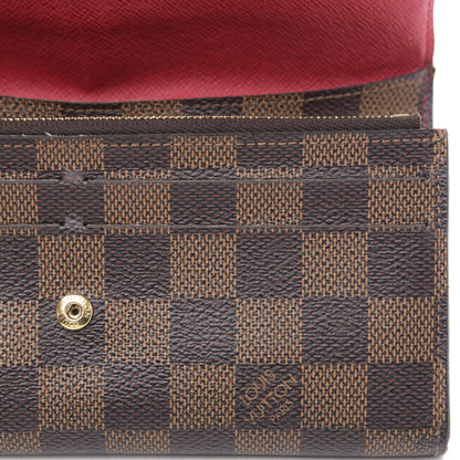 Louis Vuitton Damier Ebene Emilie Wallet Red 7 of 14