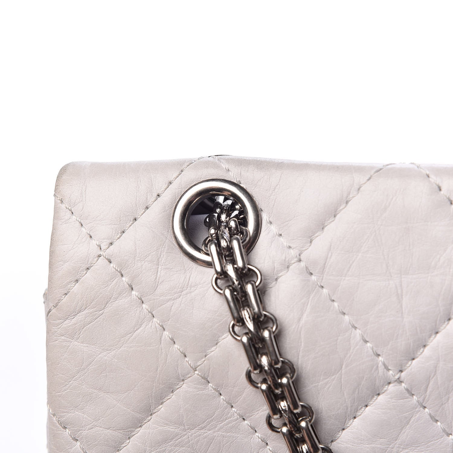 Chanel Aged Calfskin Quilted 50th Anniversary 2.55 Reissue 228 Flap White 21 of 27