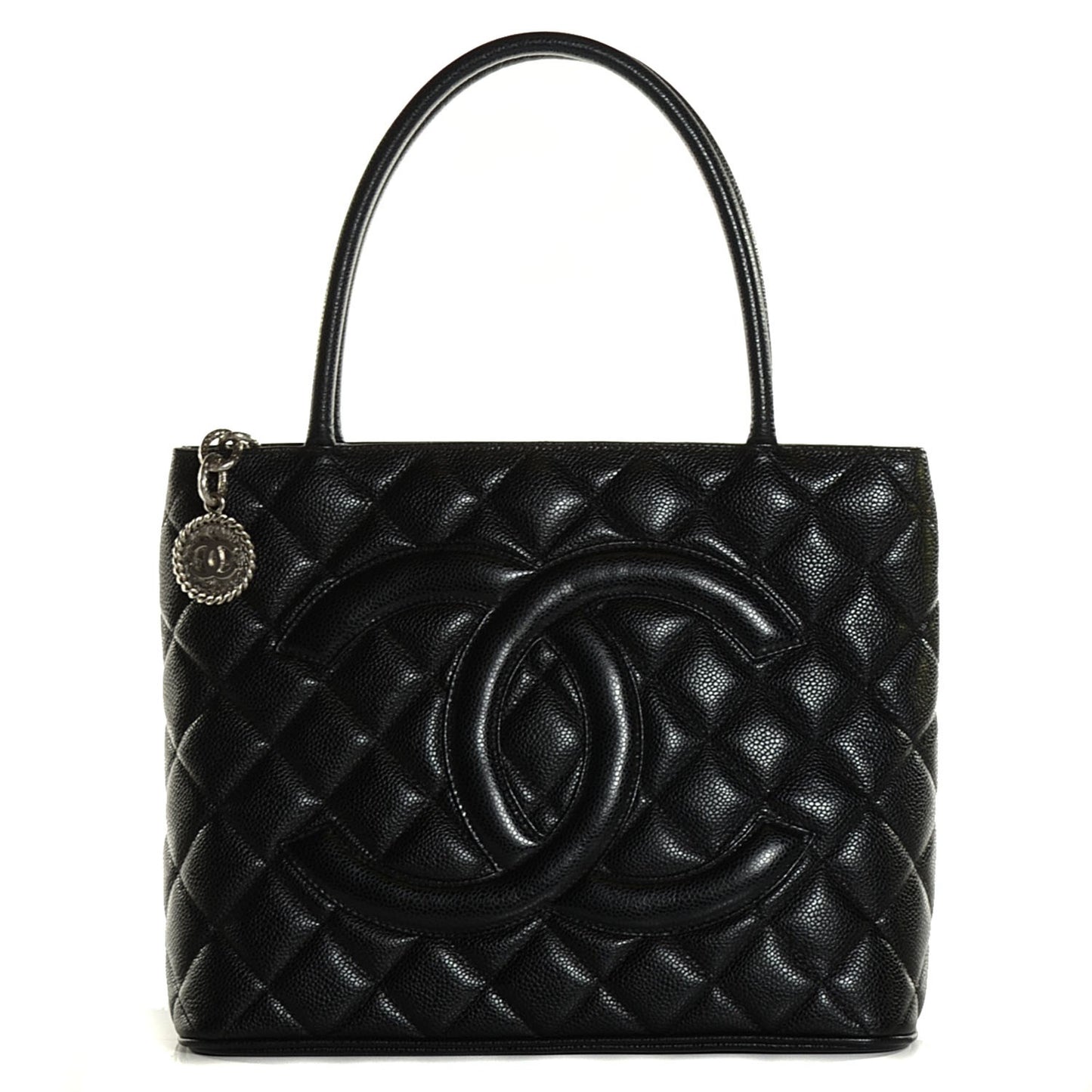 Caviar Quilted Medallion Tote Black