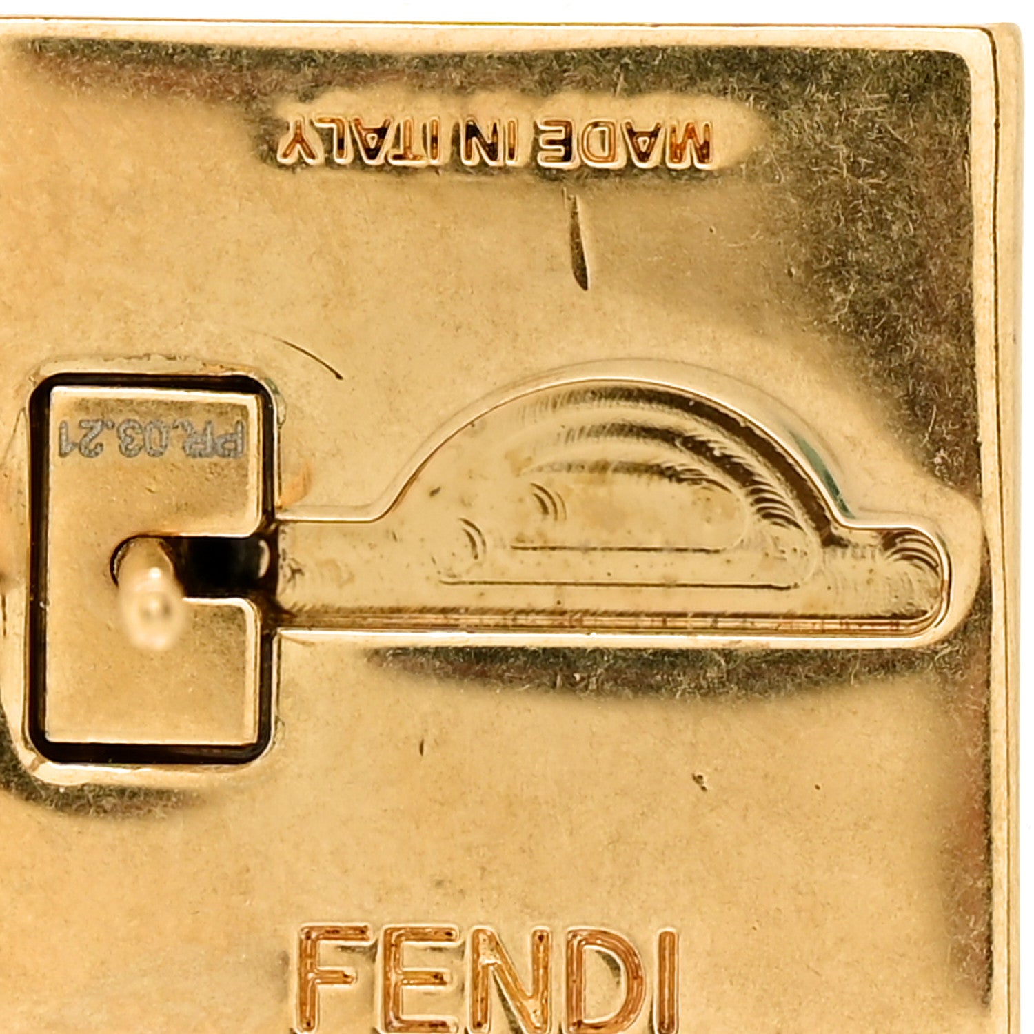 Fendi Metal Cube Earrings Gold 7 of 8
