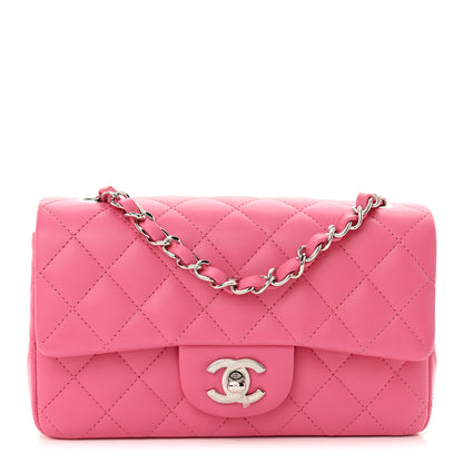 Chanel Lambskin Quilted Mini Rectangular Flap Pink 1 of 10