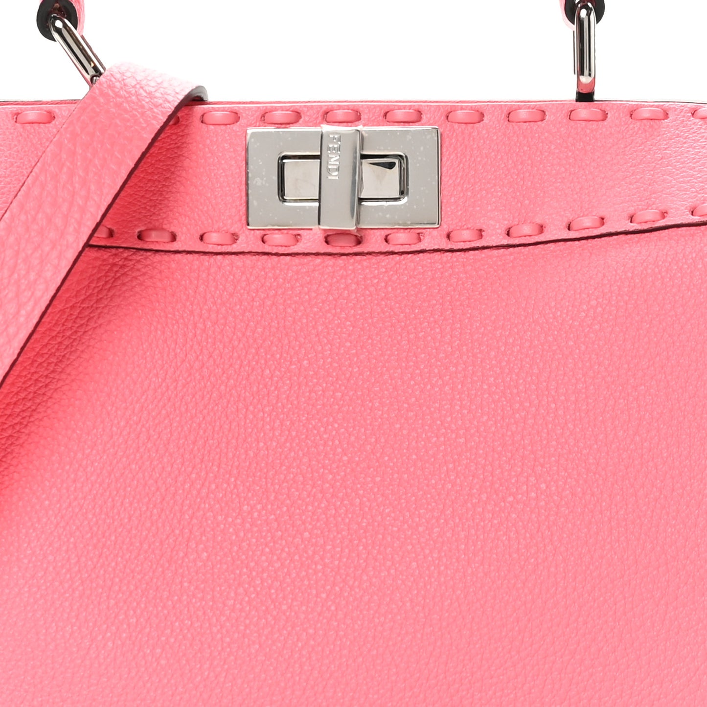 Cuoio Roma Sellerissima Nappa Sintetica Tape Stitch Small Peekaboo I SEE U Satchel Pink Dalia