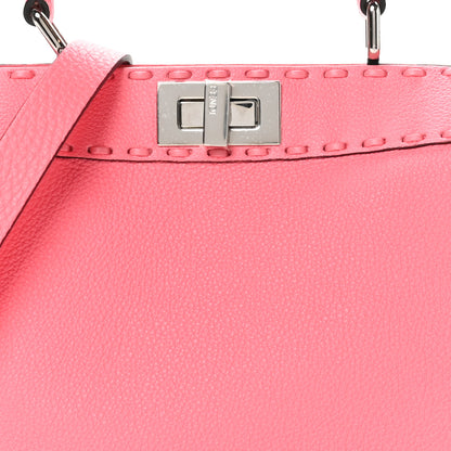 Fendi Cuoio Roma Sellerissima Nappa Sintetica Tape Stitch Small Peekaboo I SEE U Satchel Pink Dalia 8 of 10