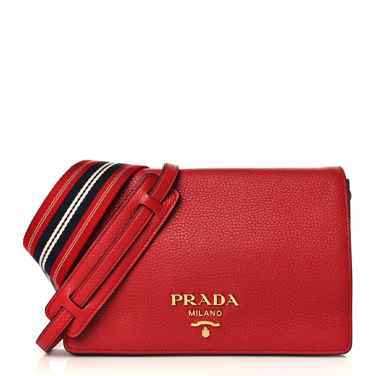 Vitello Daino Flap Crossbody Rosso